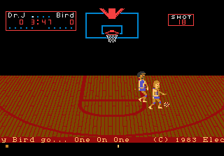 One-on-One Basketball title screen for Atari 7800